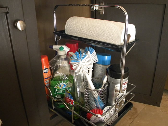 Organized cleaning supplies